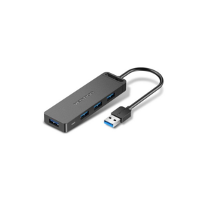 Концентратор Vention OTG USB 3.0 на 4 порта Черный - 0.15м.