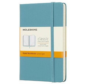 Блокнот Moleskine CLASSIC MM710B35 Pocket 90x140мм 192стр. линейка твердая обложка фиксирующая резинка голубой