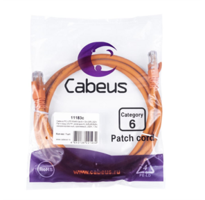Cabeus PC-UTP-RJ45-Cat.6-1.5m-OR-LSZH Патч-корд U / UTP,  категория 6,  2xRJ45 / 8p8c,  неэкранированный,  оранжевый,  LSZH,  1.5м