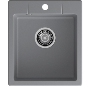 GRANFEST Мойка URBAN 242  1-чаша 420*490мм,  монтаж: врезной,  материал: кварц,  цвет: темно-серый