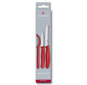 Набор ножей Victorinox Swiss Classic  (6.7111.31) для овощей красный  (3шт. в наборе) 100мм блистер