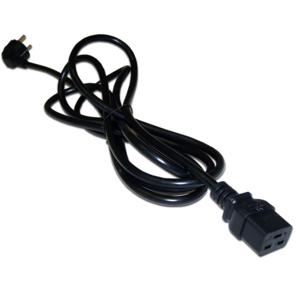Шнур питания C19-Schuko угловая,  3х1.5,  220В,  16А,  черный,  2 метра
