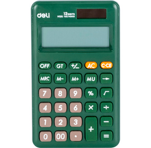Калькулятор карманный Deli EM120GREEN зеленый 12-разр.