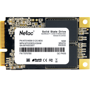 Netac SSD N5M mSATA SATAIII 3D NAND 512GB,  R / W up to 540 / 490MB / s,  3y wty