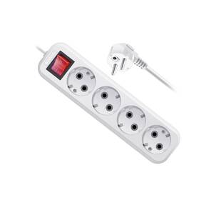 Сетевой удлинитель Defender L340 3м  (4 розетки) белый  (пакет ПЭ)