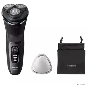 Бритва роторная Philips S3244 / 12 реж.эл.:3 питан.:аккум. черный