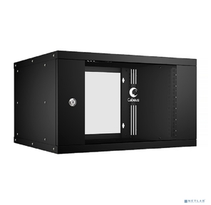 Cabeus WSC-05D-6U55 / 45-BK Шкаф телекоммуникационный настенный 19" 6U,  серия LIGHT разборный,  дверь стекло,  цвет черный