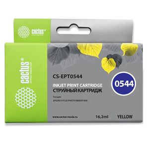 Картридж струйный Cactus CS-EPT0544 для Epson Photo R800 R1800 желтый 16.5мл