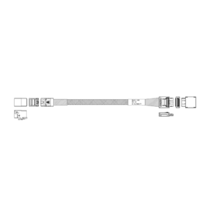 Кабель Amphenol RML42-1483 Cable OcuLink SFF8611 4i  -TO-  SFF8643  ,  85 Ohm,  PCIe Gen4,   L:57cm