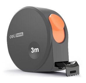 Рулетка ";Home Series Gray"; Deli HT8316C  3м х 16мм,  эксклюзивный дизайн,  корпус - высококачественный софттач пластик