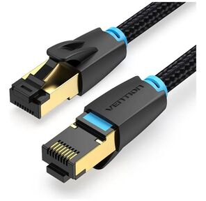 Патч-корд Vention прямой SFTP cat.8 RJ45 - 3м. Черный Тканевая оплетка