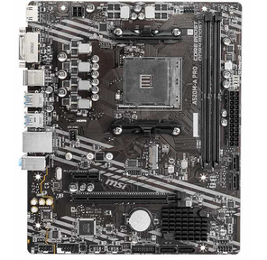 Материнская плата MSI A520M-A PRO Soc-AM4 AMD A520 2xDDR4 mATX AC`97 8ch (7.1) GbLAN RAID+DVI+HDMI