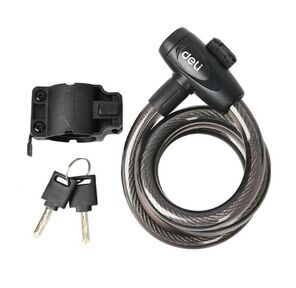Замок Deli Замок тросовый велосипедный Deli DL508061 10*1000 мм,  два ключа,  держатель на раму