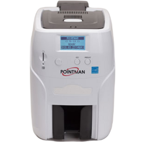 Pointman Nuvia N15,  односторонний,  лоток подачи на 100 карт,  приемный на 50 карт,  USB2.0  (High-Speed),  RS-232,  Built in 10 / 100 Ethernet,  ЖК дисплей