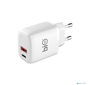 Bion Сетевое Зарядное Устройство,  USB-A + USB-C,  PowerDelivery,  18 Вт,  белый [BXP-ADP-PD-AC-18W]