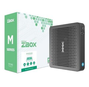 Мини ПК ZOTAC ZBOX MI668,  Barebone,  Intel i7-1360P,  2x DDR5-5200 / 4800 SODIMM,  M.2 SSD SLOT,  2x GLAN,  WIFI,  BT,  USBDRV,  DP / HDMI,  EU+UK PLUG