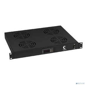 Cabeus JG03t-BK Модуль вентиляторный 19",  4 вентилятора,  с цифровым термодатчиком,  цвет черный  (RAL 9004)