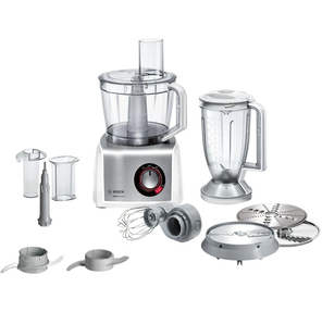 Комбайн кухонный Bosch MC812S814,  мощность 1250 Вт,  7 насадок,  белый,  серебристый