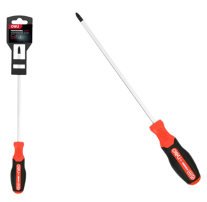 Крестовая DL3461 PH2x125мм сталь S2,  матовый стержень,  двухкомпонентная прорезиненная рукоять