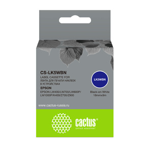 Картридж ленточный Cactus CS-LK5WBN черный для Epson LW300 / LW400 / LW700 / LW600P / LW1000P