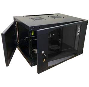Шкаф настенный Lanmaster Next TWT-CBWNG-12U-6X6-BK 12U 550x600мм пер.дв.стекл съемные бок.пан. 60кг черный