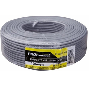 Proconnect  (01-0043-3-100) Кабель UTP CAT5e  4 пары  (100м) 0.51 мм