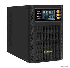 ИБП On-line ExeGate PowerExpert TL-1000.LCD.AVR.2SH.USB.RS232.SNMP <1000VA / 1000W,  On-Line,  PF=1,  LCD,  2*Schuko,  RS232,  USB,  SNMP-slot,  встроенные батареи 12V 7.2Ah - 2шт,  Tower,  металлический корпус,  Black>
