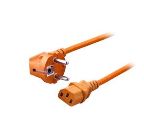 ACD ZJE-001 SUPER HEAVY DUTY Шнур  (кабель питания)  3х2.5 S22C13,   (Schuko - C13),  10А,  оранжевый,  2.0 м