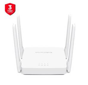 Mercusys AC10 Двухдиапазонный Wi-Fi роутер AC1200,  до 300 Мбит / с на 2, 4 ГГц + до 867 Мбит / с на 5 ГГц,  LAN 2x10 / 100 Мбит / с,  WAN 1x10 / 100 Мбит / с,  4 антенны