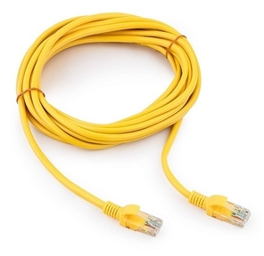 Патч-корд UTP Cablexpert PP12-5M / Y кат.5e,  5м,  литой,  многожильный  (жёлтый)