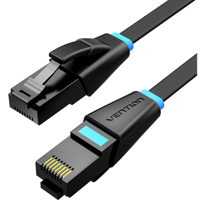Патч-корд Vention прямой UTP cat.6,  RJ45 - 3м. плоский Черный
