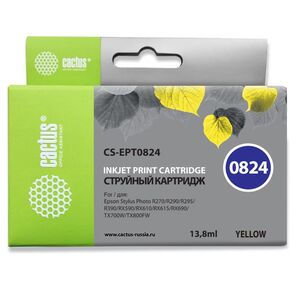 Cactus CS-EPT0824 Картридж струйный желтый для Epson Stylus Photo R270 / 290 / RX590  (460стр.)