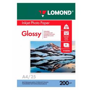 Бумага Lomond A4 200г / м2 25л., глянцевая  (0102046)