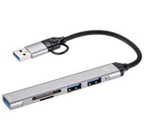Адаптер TypeC+adapter-->USB3.0+2USB2, 0+SD+TF,  VCOM <DH297>