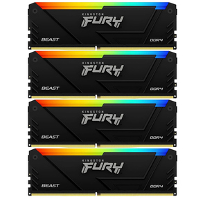 Память DDR4 4x8GB 3600MHz Kingston KF436C17BB2AK4 / 32 Fury Beast RGB RTL Gaming PC4-28800 CL17 DIMM 288-pin 1.35В kit single rank с радиатором Ret
