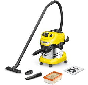 Строительный пылесос Karcher WD 4 P S V-20 / 5 / 22  (уборка: сухая / сбор воды) желтый