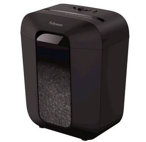 Шредер Fellowes PowerShred LX41 черный  (секр.P-4) / перекрестный / 8лист. / 17лтр. / скрепки / скобы / пл.карты