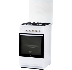 Плита Газовая Flama N FG 24239 W белый  (стеклянная крышка) реш.чугун