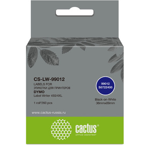 Этикетки Cactus CS-LW-99012 сег.:89x36мм черный белый 260шт / рул Dymo Label Writer 450 / 4XL