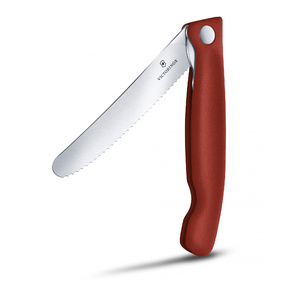 Нож кухонный Victorinox Swiss Classic  (6.7831.FB) стальной столовый лезв.110мм серрейт. заточка красный блистер