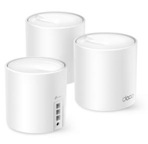 Домашняя Mesh Wi-Fi 6 система TP-Link Deco X50  (3-pack) AX3000,  3 устройства,  до 574 Мбит / с на 2, 4 ГГц + до 2402 Мбит / с на 5 ГГц,  2 встр. антенны,  3 гиг. порта  (WAN / LAN)