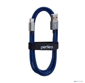 PERFEO Кабель USB2.0 A вилка - USB Type-C вилка,  черно-синий,  длина 1 м.  (U4903)