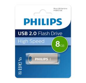 Флеш накопитель 8GB PHILIPS IRON 2.0 8GB,  USB 2.0