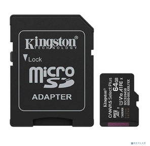 Карта памяти microSDXC Canvas Go Plus,  64 Гб,  UHS-I,  U3,  V30,  A2,  с адаптером