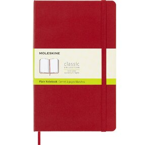 Блокнот Moleskine CLASSIC QP062R Large 130х210мм 240стр. нелинованный твердая обложка фиксирующая резинка красный