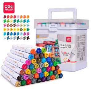 Набор маркеров для скетчинга Deli 70818-48 скошенный пиш. наконечник 48цв. пластиковая коробка  (48шт.)