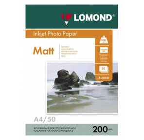 Бумага для фото-печати Lomond 0102033  (A4,  200г / кв.м,  50л.,  матовая)