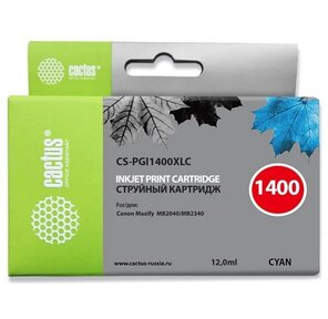 Картридж струйный Cactus CS-PGI1400XLC синий для Canon MB2050 / MB2350 / MB2040 / MB2340  (11.5мл)