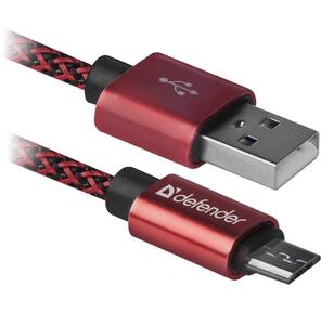 Кабель USB2.0 TO MICRO-USB 1M RED USB08-03T 87801 DEFENDER