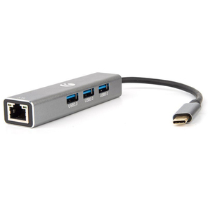 VCOM DH311A Кабель-концентратор USB 3.1 Type-Cm --> RJ-45+3port USB3.0 (f)  Aluminum Shell VCOM <DH311A>